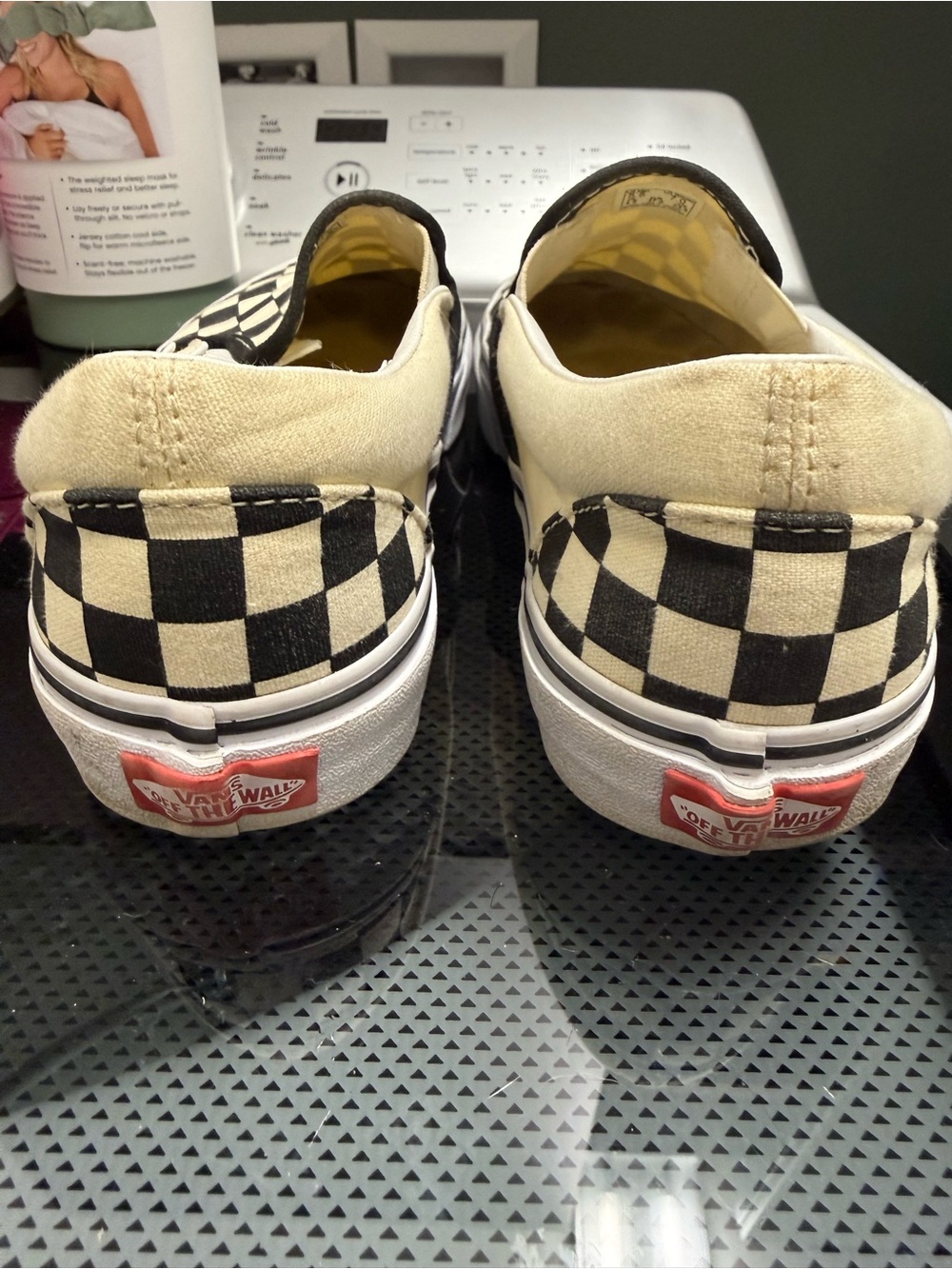 Vans Checkerboard Slip-On Sneakers Black & Cream - Picture 2 of 4